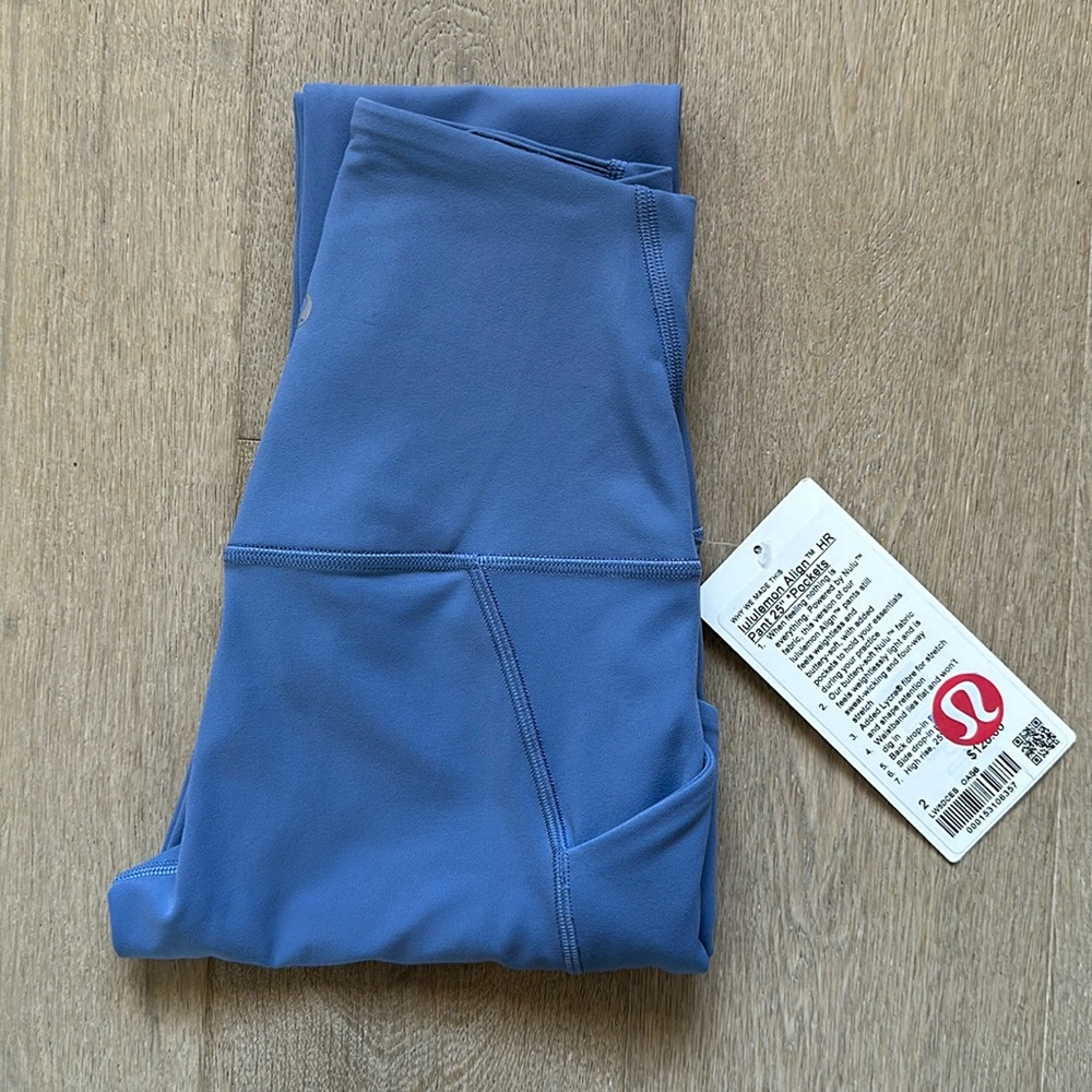 NWT align pant with pockets 25" oasis blue size 2 lululemon